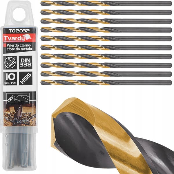 Sort og guld bor til metal HSS 3.20mm (10/300/3000)