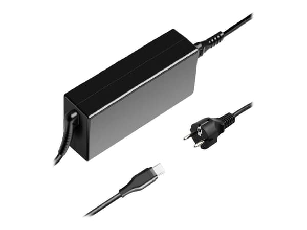 CoreParts USB-C strömadapter USB-C strömadapter 65W 5-20V/3-3.5A PD3.0 CE FCC ROHS - Inklusive EU-strömkabel (C5/C6 Schuko)