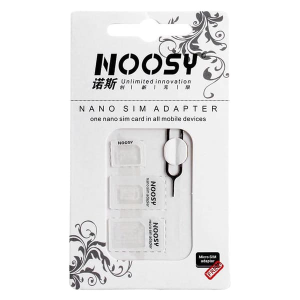 Noosa SIM-kortadapter sæt + nøgle - Hvid