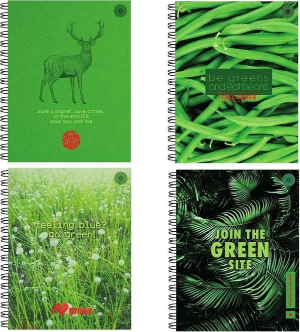 Notesbog A4/80K gitter Think Green (5 stk)