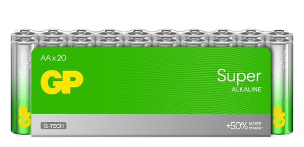 GP SUPER ALKALINE AA/LR6 Batteri. Krympepakke med 20