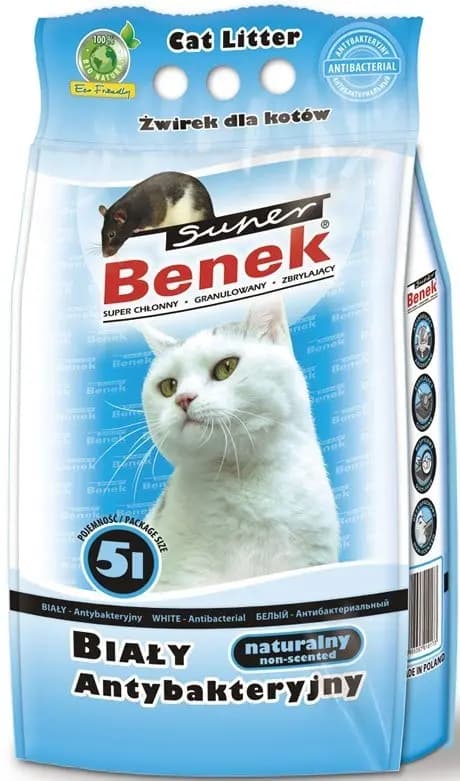CERTECH Super Benek White Antibacterial - kissanhiekkalaatikko 5l