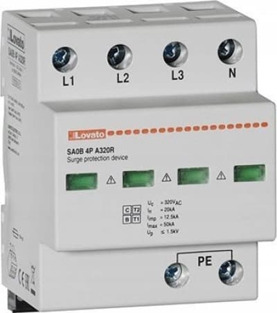 Lynafleder 4P 12,5kA med signalkontakt type T1+T 2/ B+C