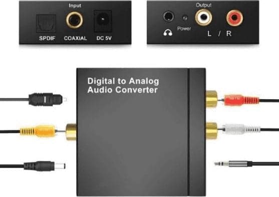 AV-adapteri Mozos Toslink - RCA (Cinch) musta (DAC01)