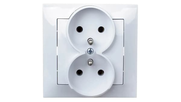 Ospel Socket Impression dubbel med jordning vit (GP-2YZ/00)