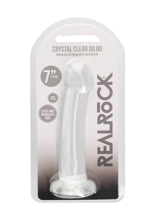 Lige let bøjet dildo med sugekop 16,6 cm