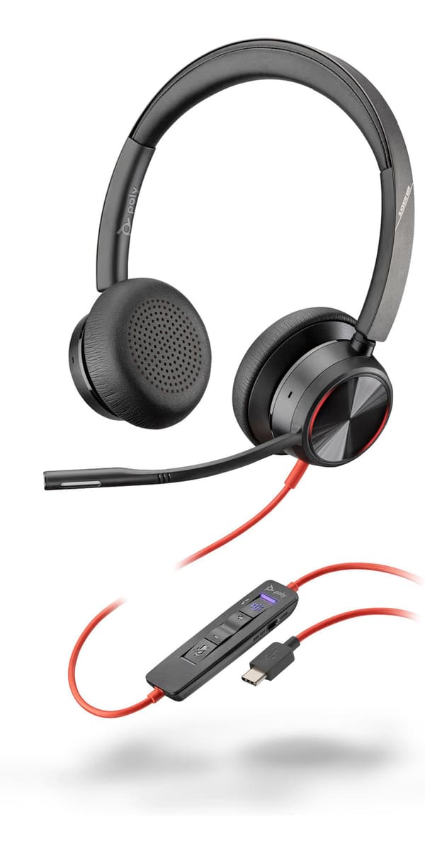 HP Blackwire 8225 Stereo Microsoft Teams-certificeret USB-C-headset + USB-C/A-adapter