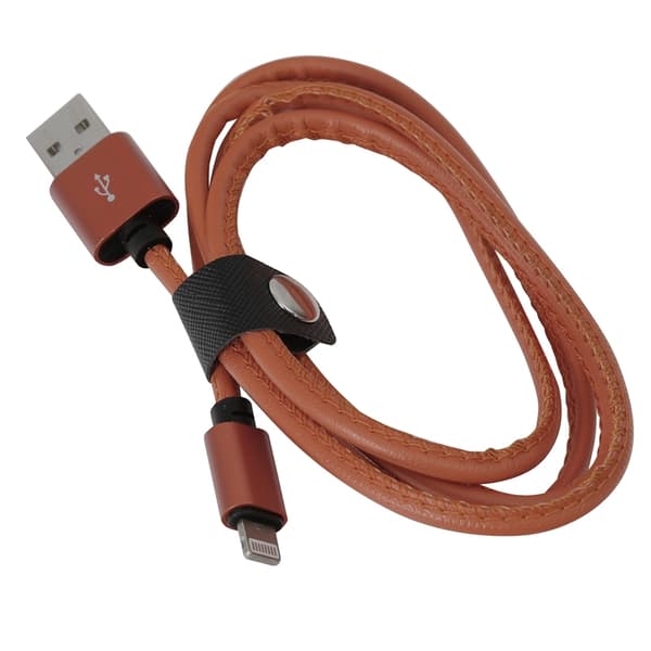 PLATINET ASPER USB LIGHTNING LÆDERKABEL KABEL 1M 2.4A BRUN TE [43298]
