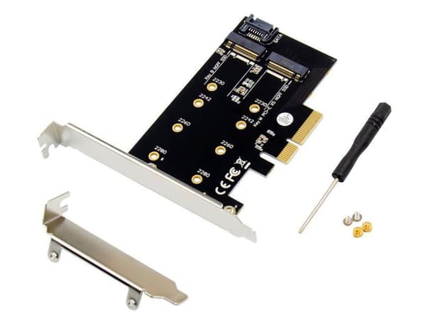 MicroConnect PCIe x4 M.2 B & M Key NVMe SSD-adapter Ingen drivrutin krävs eftersom drivrutinen är transparent för operativsystemet