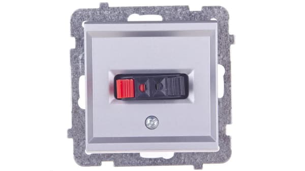 Ospel Sonata högtalaruttag enkel matt silver (GG-1r/m/38)