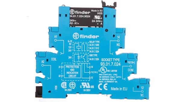 Finder Relæ Sammenklappelig Modul 2A 24V DC 6.2mm (38.81.7.024.9024)