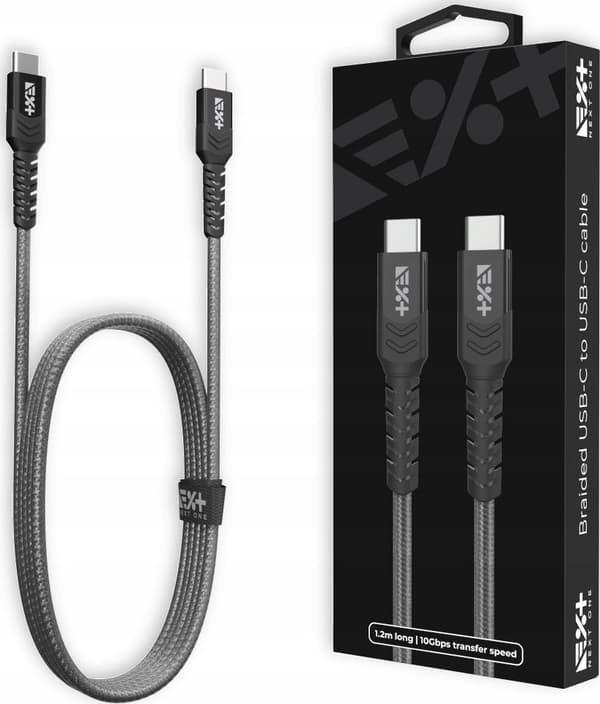 NEXT ONE Kabel Flätad USB-C/USB-C 1.2 m rymdgrå