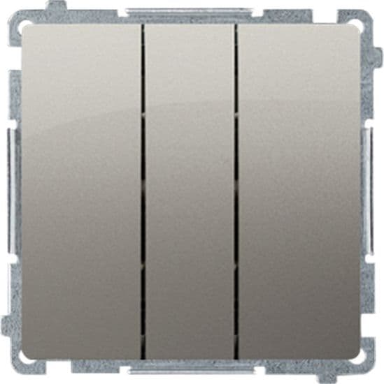 Simon Basic Triple-stik med LED-lys (modul) 10AX, 250V~, hurtigforbindelse, satin BMW31L.01/29