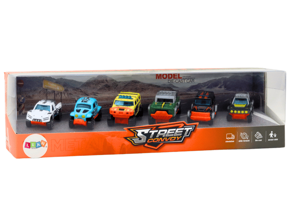 Set med terrängbilar i metall 1:64 6 delar