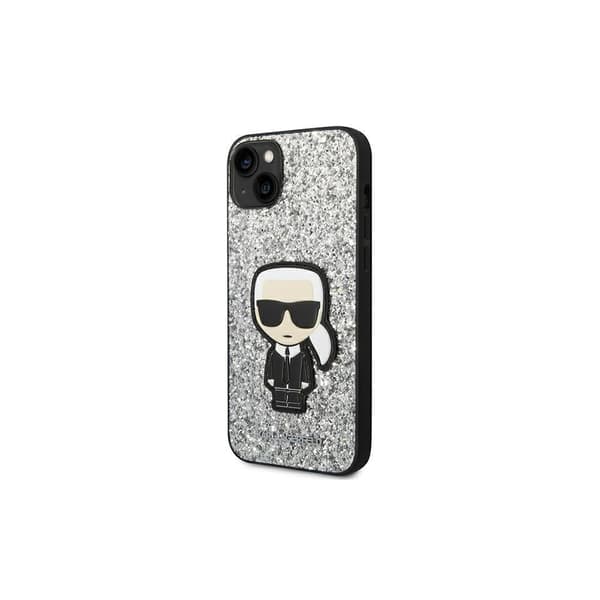 Karl Lagerfeld KLHCP14MGFKPG iPhone 14 Plus 6.7\" Hardcase silver / silver Glitter Flakes Ikonik