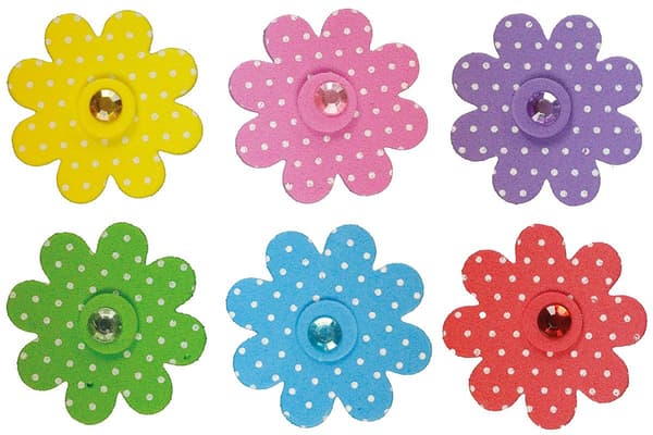 Dekoration självhäftande 3D-blommor mix 7st