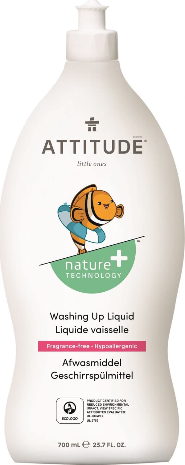 Attitude Attitude, Væske til vask af flasker og børnetilbehør, Parfumefri, 700 ml