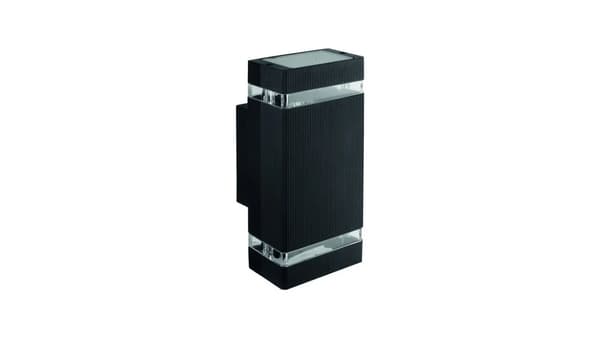 Fasadarmatur OE-3C svart 2xGU10 ELEV-K-B