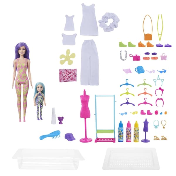 Barbie Color Reveal Neon Tie-Dye -suuri setti