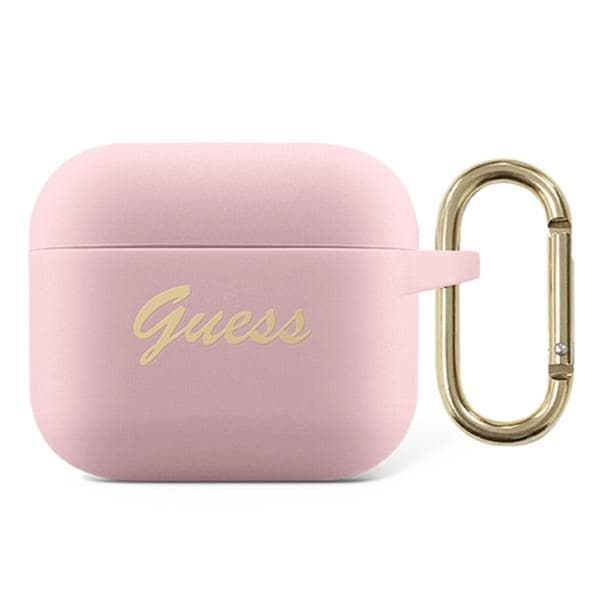 Guess, GUA3SSSI AirPods 3 fodral rosa/rosa silikon Vintage Script