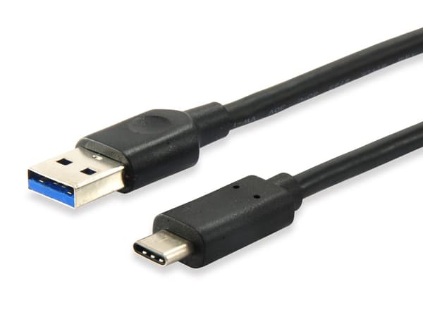 Kaapeli USB Equip USB-A - USB-C 0.25 m Musta (128343)