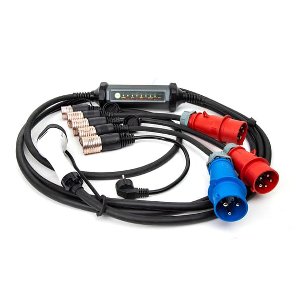 PLATINET EV MOBIL LADESTATION 7M KABEL TYPE2 5 ADAPTERE 6A-32A 22KW OPLADER [46018]