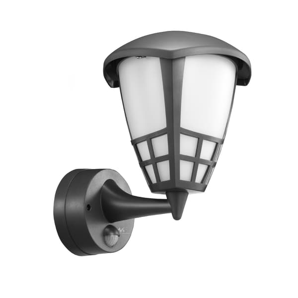 Vägglampa 1xE27 med Maclean-sensor, infraröd sensor, max. belastning 60W, IP65, grå, MCE518 GR