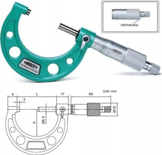 INSIZE MIKROMETER 25-50 STANDARD /CERT. (OF)