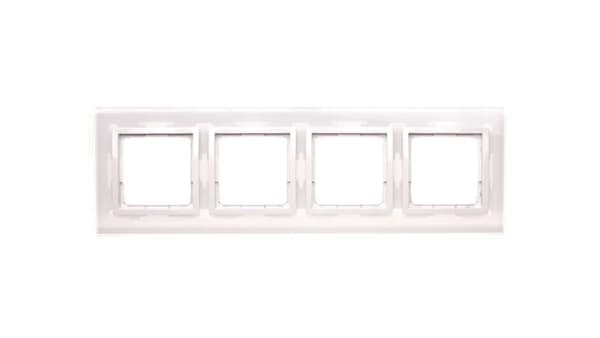 Kontakt-Simon firedobbelt glasramme hvid perle - DRN4/70