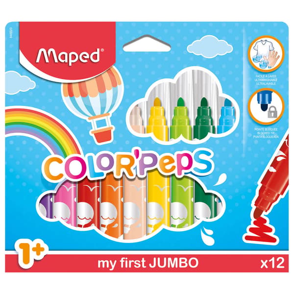 Mapped Colorpeps maxi trekantede tuschpenne 12 farver (205572)