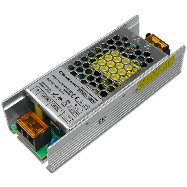 Qoltec LED-virtalähde IP20 | 60W | 12V | 5A | Ohut