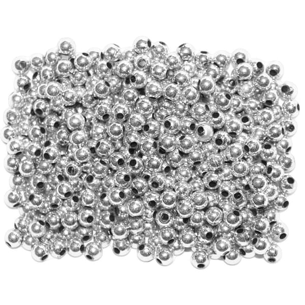 Plastpärlor 40g silver