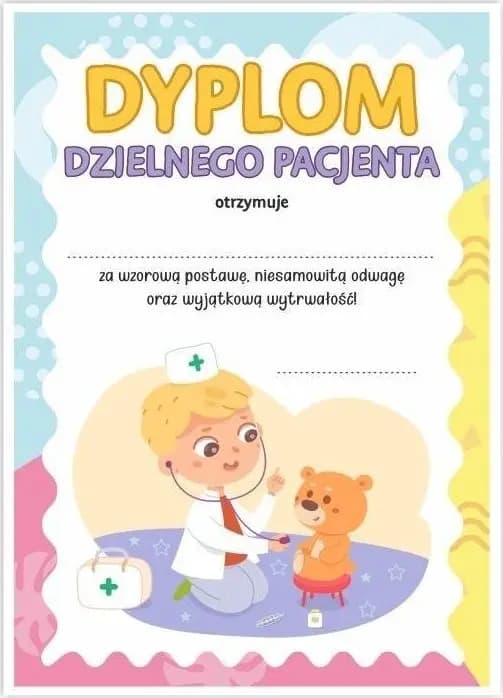 Diplom A5 Modig Patient - Liten Doktor 10st