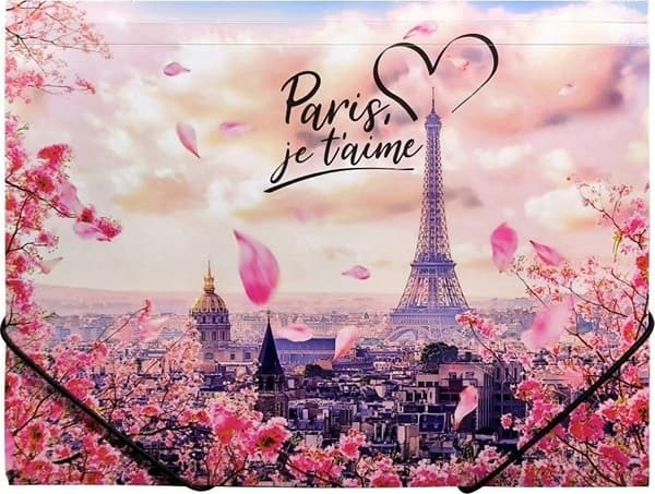 A4 PP-portfölj för elastiskt band med tryck Take Me To Paris