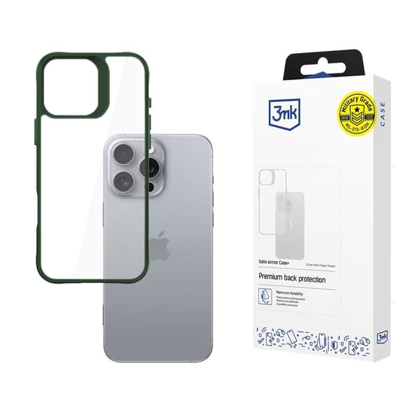Apple iPhone 16 Pro Max - 3mk Satin Armor Case+ Grön