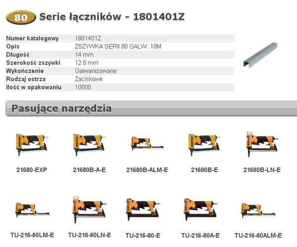 Bostitch Niitit 80 14mm 10m (1801401Z)