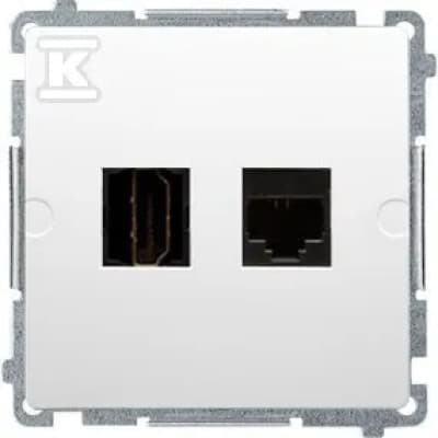 Simon Basic HDMI+datoruttag RJ45 kat.6 vit BMGHRJ45.01/11