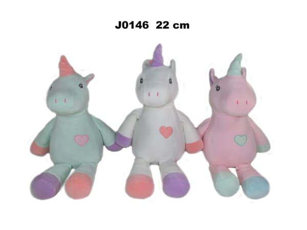 Maskot Unirosec 3 farver 22cm MIX pris for 1 stk