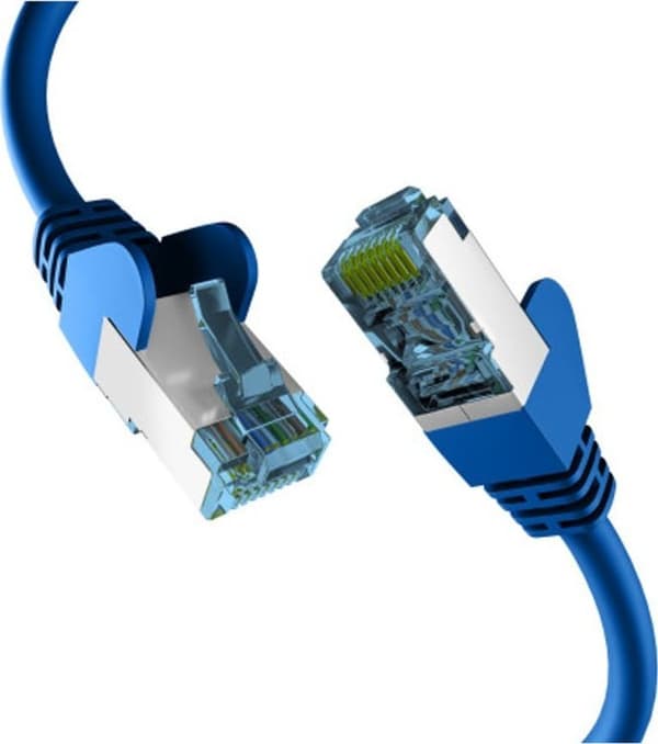 EFB RJ45 PATCHKABEL MED CAT7 RÅKABEL BLÅ 0,15 m