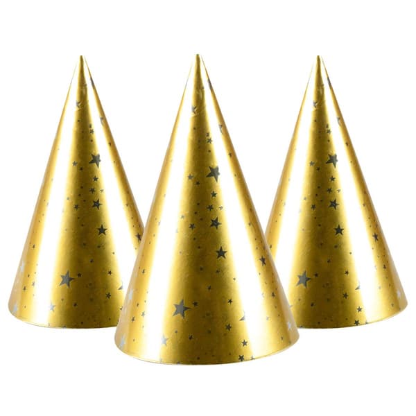 Guld festhat 4 stk guld papir Arpex (KP8152)