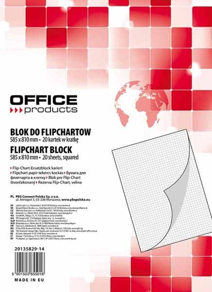 Office Products Blädderblocksblock 58,5 x 81 cm. 20 ark (20135829-14)
