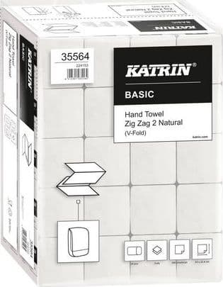 Katrin Håndklæde Katrin Basic Zig Zag 2 Hvid 2-lags Handy Pack 20/kar