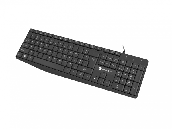 Natec Nautilus US slankt kablet tastatur sort