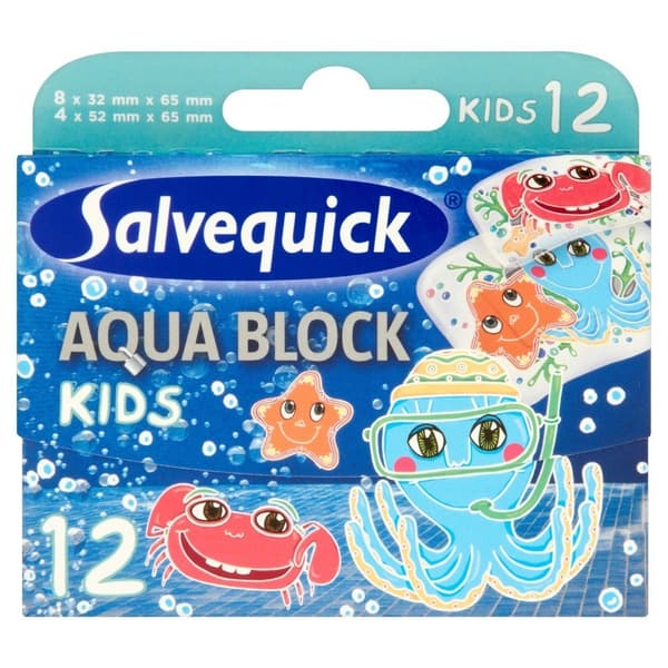 Salvequick Slices Aqua Block Kids 1 op-12st