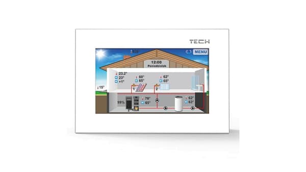 TECH ST-281 - Rumregulator med RS-kommunikation glas vit