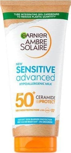 Garnier_ambre Solaire Sensitive Advanced Hypoallergenisk Mælk SPF50 forberedelse til solbadning krop 175ml