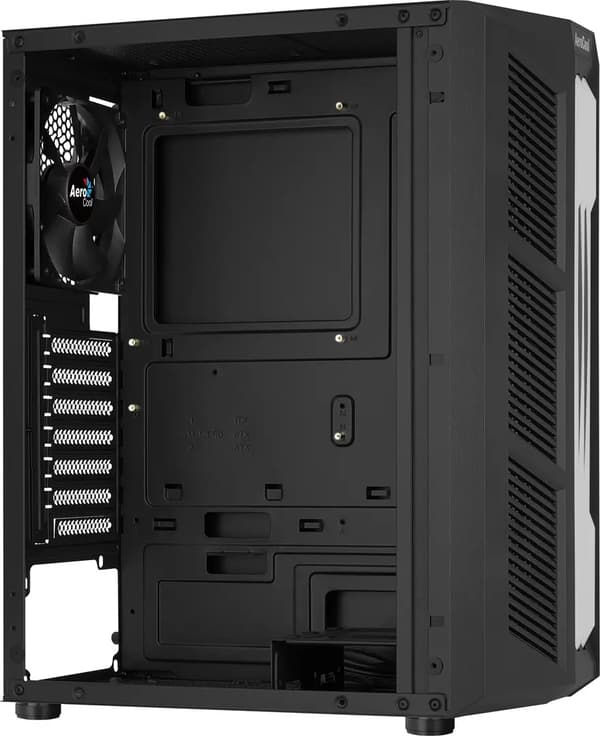 AeroCool Prime RGB Mid Tower ATX-chassi med glaspanel (svart)