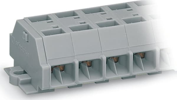 4-leder 2,5 mm2 klemrække 5 spor grå monteringsfødder 261-255 /100 stk /