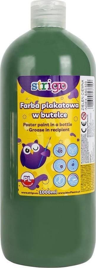 Affischfärg i flaska 1000ml mörkgrön