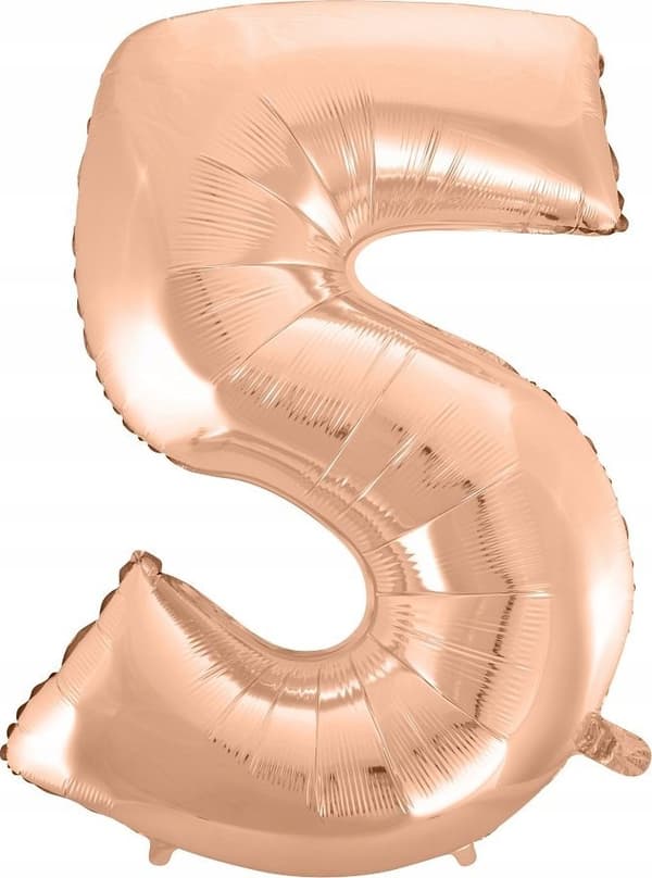 Folieballon B&C \"Nummer 5\" rosaguld 92cm Godan